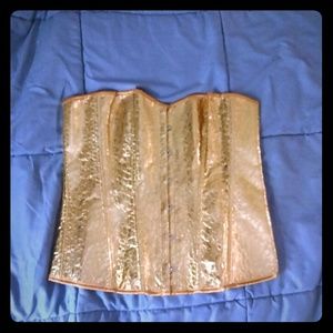 Gold faux snake skin corset